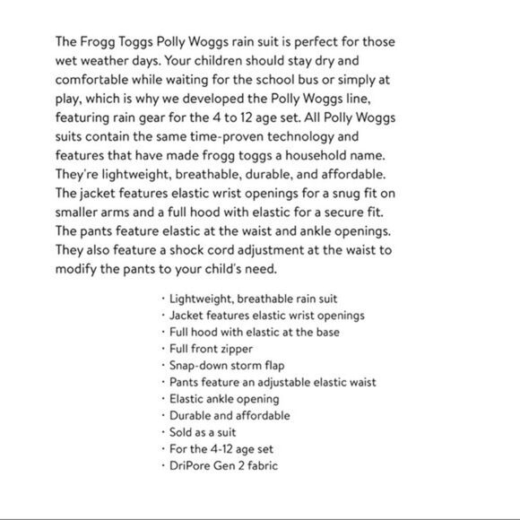 Frog Toggs Girls Rain Suit‎ - Picture 2 of 3